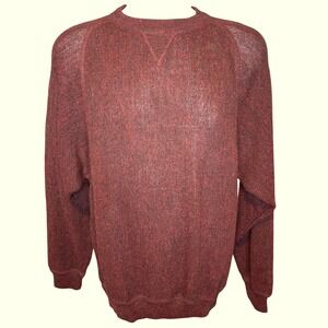 Peru Unlimited Mens Maroon 100% Alpaca Wool Sweater M Old Money Raglan Crewneck